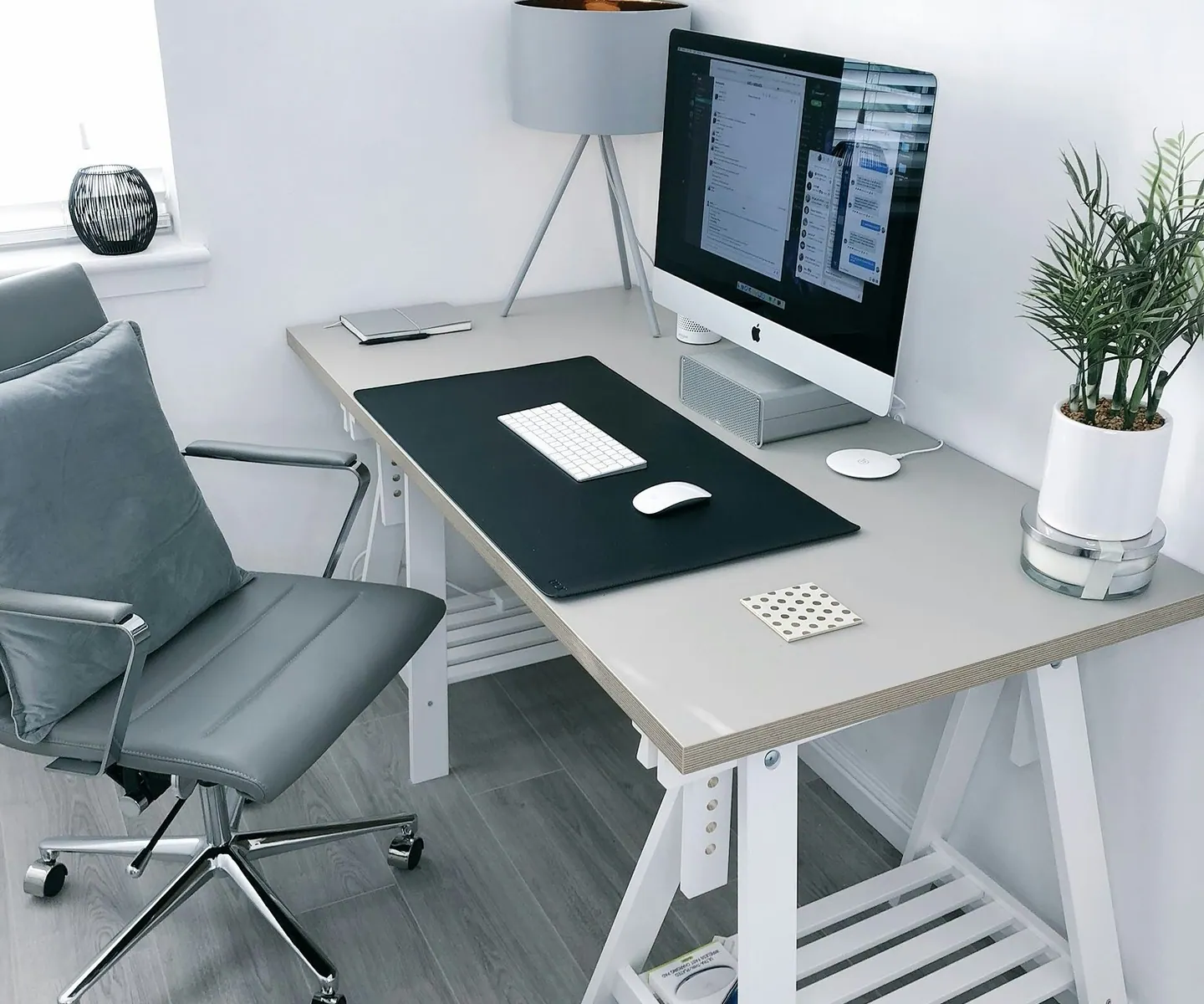 A thoughtfully arranged home workspace with everyday technology